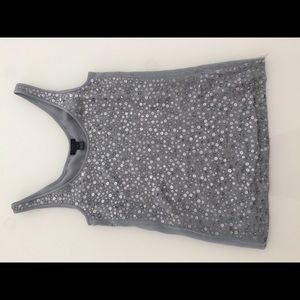 J. Crew Women Silk Tank Top Grey Sequin Size 0